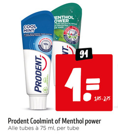  prodent tandpasta 1 24 cool mint bescherming gaatjes bescherm 10x zuren munt eucalyptus adem 4in1 suiker lang coolmint menthol power tubes ml tube 