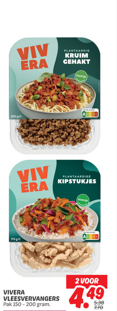 vivera vegetarisch 2 200 plantaardig kruim gehakt eiwitrijk ge nutri score plantaardige kipstukjes vleesvervangers pak 