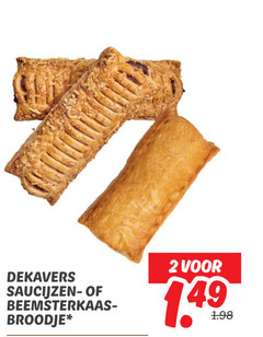  2 dekavers saucijzen beemsterkaas broodje 