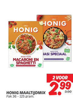  honig maaltijdmix 2 1867 tafel sings basis macaroni spaghetti boodschappenlijstje achterzijde pak 