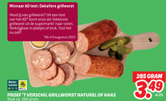  9 dekavers grillworst supermarkt plakjes stuk beter leven bescherming naturel kaas ca. 3 