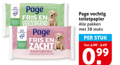  page vochtig toiletpapier 100 fa fris verzorgend zacht parfumvrij gevoelige huid pakken stuks stuk 