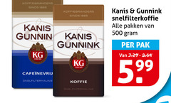  kanis en gunnink koffie 500 1885 koffiebranders snelfiltermaling snelfilterkoffie pakken pak 