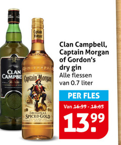  noble captain morgan compar original spiced gold campbell dry gin flessen liter fles 