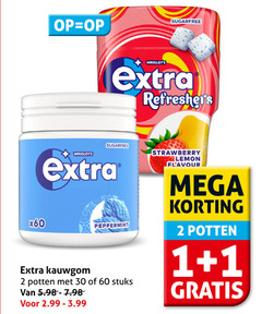  kauwgom 1 2 30 60 sugarfree peppermint potten stuks strawberry lemon flavour mega 