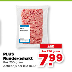  rundergehakt 750 pak actieprijs kilo 