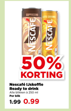  nescafe ijskoffie 50 250 cappuccino latte caramel ready to drink blikken ml blik 