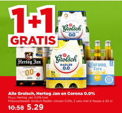  grolsch corona hertog jan alcoholvrij bier 1 2 6 10 30 100 00 receptuur 6x meesterschap 0.0 citroen radler frisse ingredients krat 