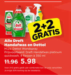  dettol dreft allesreiniger afwasmiddel 2 4 50 350 handafwas wondspray platinum quickwash flessen ml combinatie 