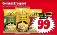klik op dit plaatje voor een vergroting en voor vergelijkbare aanbiedingen gerelateerd aan
99 conimex kroepoek zak java mild gekruid naturel krone 99 conimex kroepoek zak java mild gekruid naturel krone