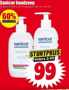  handzeep 60 99 300 sanicur original dermo oil pompflacon ml voordeel hand soap elders 