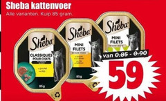  sheba kattenvoer kuip classiques pour chats mini filets sauce saus poulet kip 