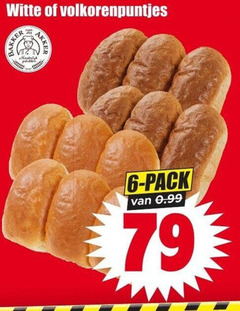  bolletjes 6 witte volkorenpuntjes pack 