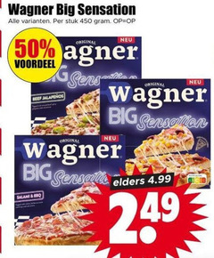  wagner diepvriespizza 50 450 big sensation stuk original voordeel beef salami bbq elders 