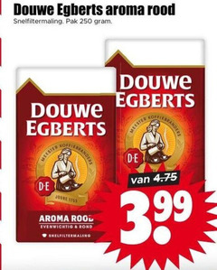  douwe egberts koffie 250 aroma rood snelfiltermaling pak meester koffiebranders joure evenwichtig rond 3.99 