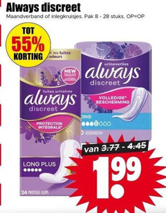 klik op dit plaatje voor een vergroting en voor vergelijkbare aanbiedingen gerelateerd aan
always inlegkruisjes maandverband 8 24 28 55 discreet pak stuks at les fuites odeurs new urinaires urineverlies bescherming protection slips verbanden always inlegkruisjes maandverband 8 24 28 55 discreet pak stuks at les fuites odeurs new urinaires urineverlies bescherming protection slips verbanden