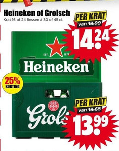  grolsch heineken krat bier 16 24 25 30 45 flessen 18 65 
