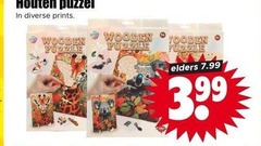  houten puzzel prints wooden puzzle elders 3.99 