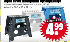  opstapje 30 32 120 aqua laser inklapbaar opstapkrukje kleuren belastbaar kilo cm elders 9 99 