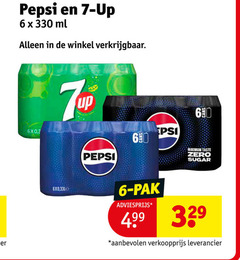 pepsi 7-up frisdrank cola 6 7 60 330 up ml 3 psi taste zero sugar pak 
