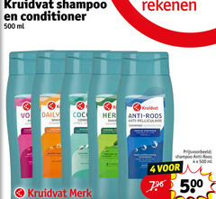 kruidvat huismerk conditioner shampoo 4 500 ml rekenen fijn cheveux daily tous types apres normaal to nor anti roos shampooing haar hoofdhuid noix ontvetten aide vitamineboost vita merk verminderen la 