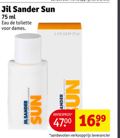  sander sun ml eau toilette dames natural spray vaporisateur 2.5 