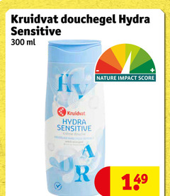  kruidvat huismerk douchegel 300 hydra sensitive ml nature impact score douche r 