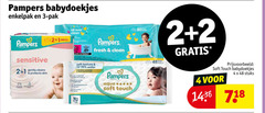  pampers billendoekjes 2 3 4 48 99 babydoekjes enkelpak pak all clean fresh sensitive gently cleanse protects skin natural perfume dermatologisch tested plastic soft texture water beet cleaning protection aqua touch baby wipes stuks 