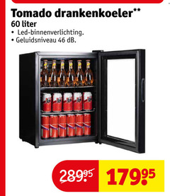 46 60 tomado drankenkoeler liter led binnenverlichting geluidsniveau 