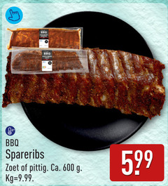  spareribs 600 bbq zoet pittig ca. 