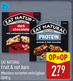  mueslirepen 279 fruit bars dark chocolate with cranberries 3x40g protein peanuts natural meerdere 