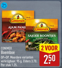  conimex boemboe 2 9 250 since ajam kunstmatige pittig kipgerecht sajoer boontjes zoet pittige kleurstoffen meerdere elders stuk 