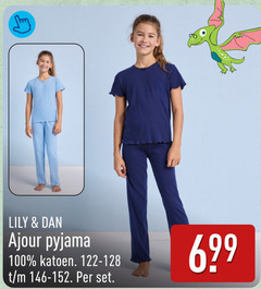  meisjes pyjama 100 lily ajour katoen 