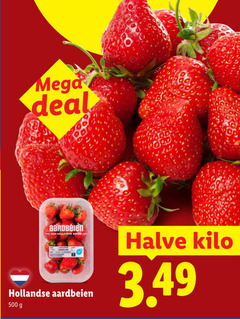  aardbeien 500 mega deal aa hollandse halve kilo 