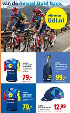  18 amstel gold race rek santini trek lidl.nl heren fietsshirt geadviseerd dames fietsbroek bretels 