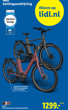  9 kettingaandrijving lidl.nl crivit schakel shimano versnellingen urban elektrische fiets bigben 