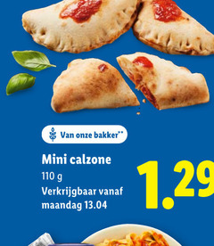  diepvriespizza bakker mini calzone maandag 