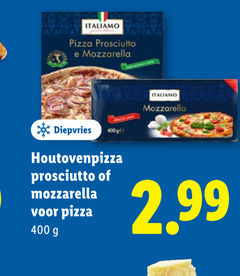  diepvriespizza 400 pizza prosciutto mozzarella diepvries 