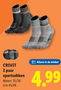  2 crivit paar sportsokken maten 35 36 45 46 