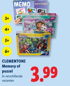  legpuzzel 3 memo dollhouse 4 avengers 5 6 means transport clementoni memory puzzel 3.99 