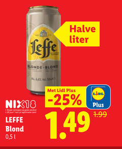  leffe blikjes bier 18 25 blonde blond 6 halve liter nix18 jaar alcohol legitimatie 5 l 