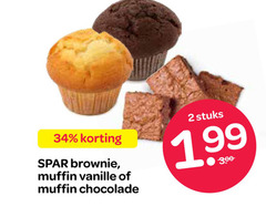  muffins 2 34 brownie muffin vanille chocolade stuks 