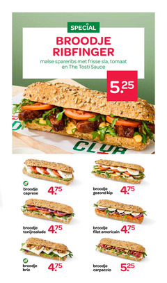  broodje malse spareribs frisse sla tomaat tosti sauce caprese tonijnsalade brie club gezond kip filet americain carpaccio 