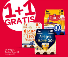  affligem brand texels alcoholvrij bier 1 6x 300ml 0.0 speciaalbier skuumkoppe blond gekoeld 