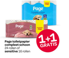  page toiletpapier 1 16 24 schoon pak rollen sensitive voordeel 