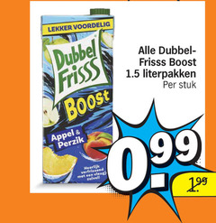  dubbelfrisss fruitdrank dubbel frisss boost appel perzik verfrissend stuk 