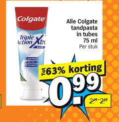  colgate tandpasta 1 2 3 triple action white tubes ml stuk protector fresh breath 