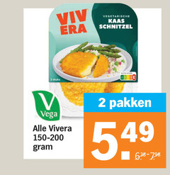  vivera vegetarisch 2 stuks vegetarische kaas schnitzel nutri score vega pakken 