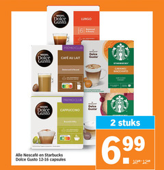  nescafe starbucks dolce gusto capsules 2 6 100 lungo intensity premio club balanced roasty responsibly sourced by mcafee lait round coffee nutri score 16x caramel macchiato classic arabica servings portions cappuccino silky suggestion serve 8x stuks 99 