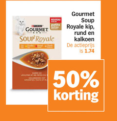  gourmet kattenvoer 50 purina nouveau soup petits royale kip extras poulet rund kalkoen actieprijs garni legumes pates gegarneerd groenten pasta rij 